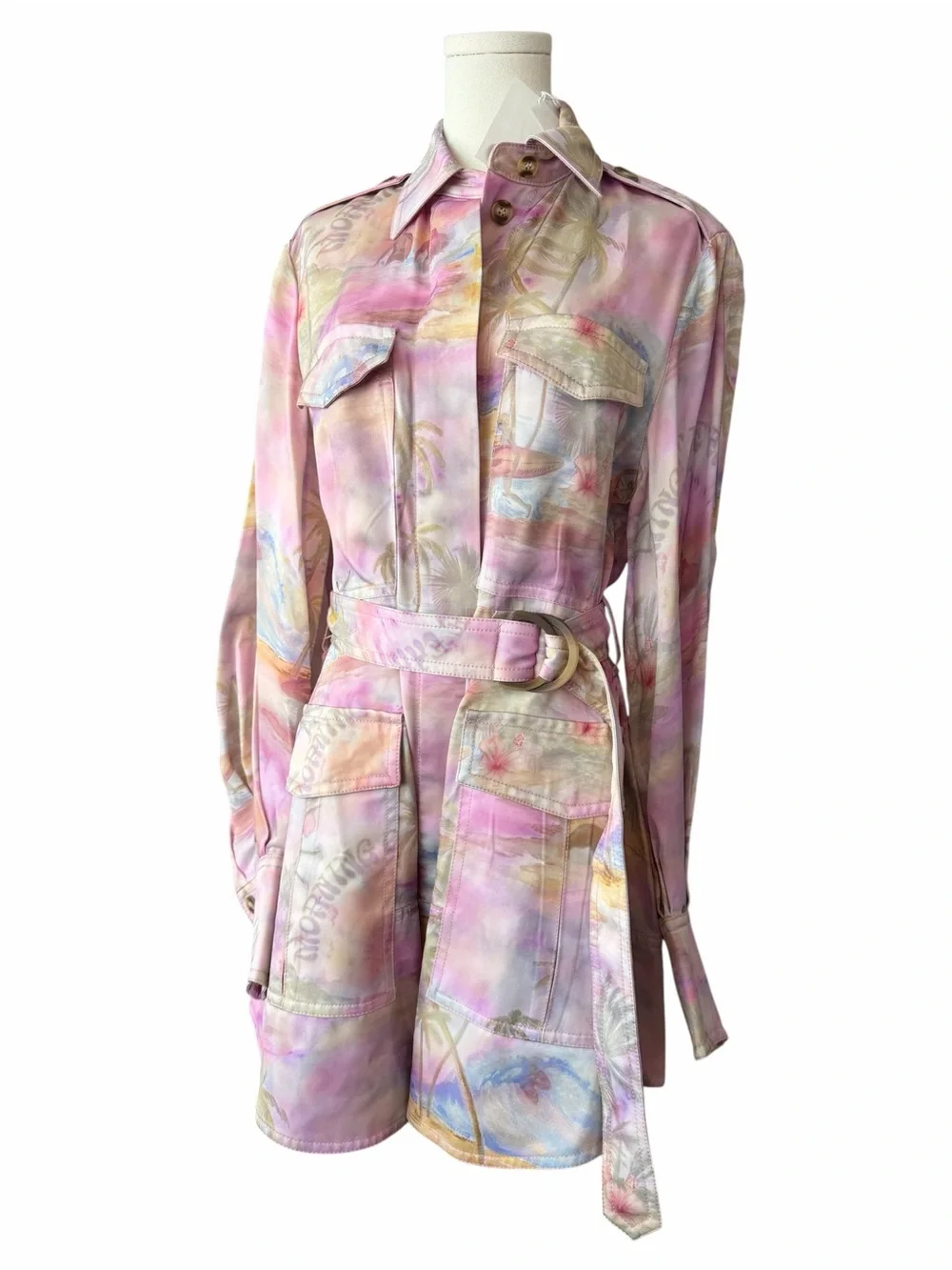 floral jacquard mini dress Short Puff Sleeve Floral Jacquard Mini Dress - SMALL / Black main image 1